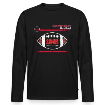San Francisco American Football Team Design - Men's Premium Organic Long Sleeve Shirt - black - Front - Nico (187cm)