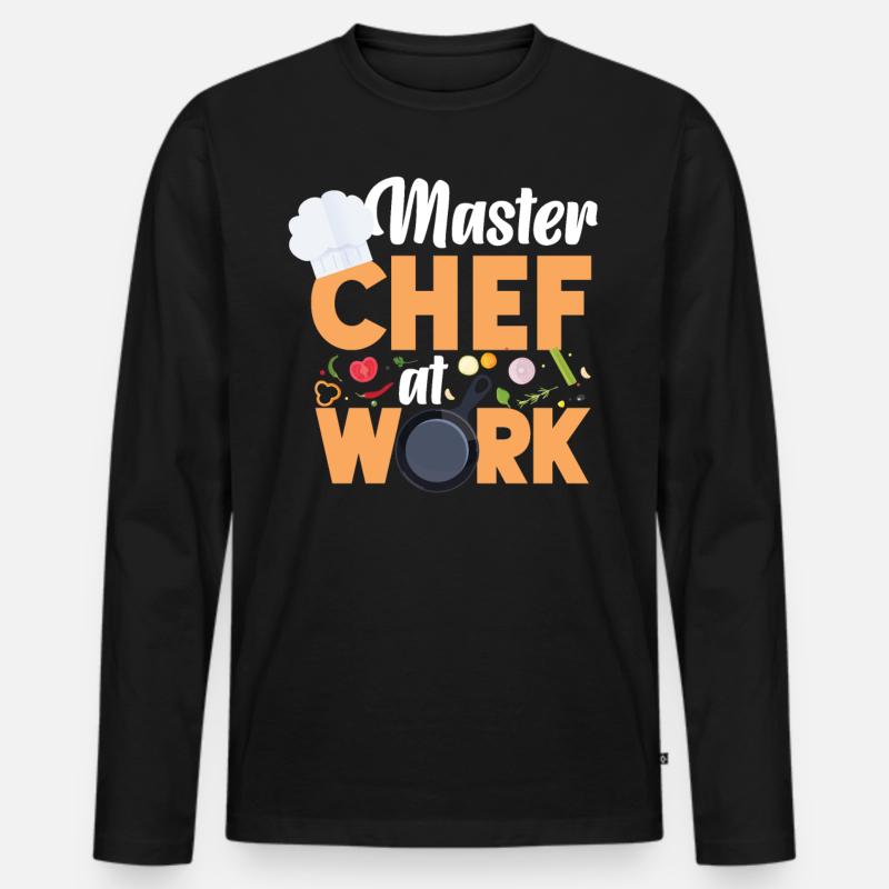 Cooking Cook Kitchen Chef Master - Männer Premium Bio Langarmshirt - Schwarz