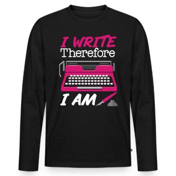 Writing Typewriter Novel Writer & - Männer Premium Bio Langarmshirt - Schwarz - Vorne - Nico (187cm)