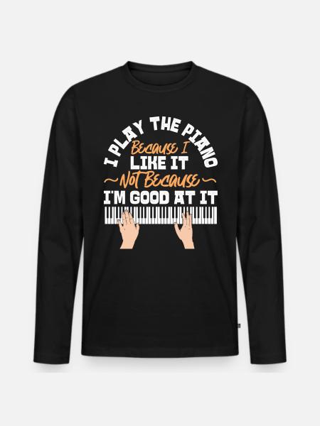 Piano Teacher Pianist Keyboard I - Men's Premium Organic Long Sleeve Shirt - black