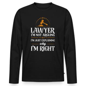 Jeune Avocat Avocat Avocat Avocat - T-shirt manches longues Premium bio Homme - noir - Devant - Nico (187cm)