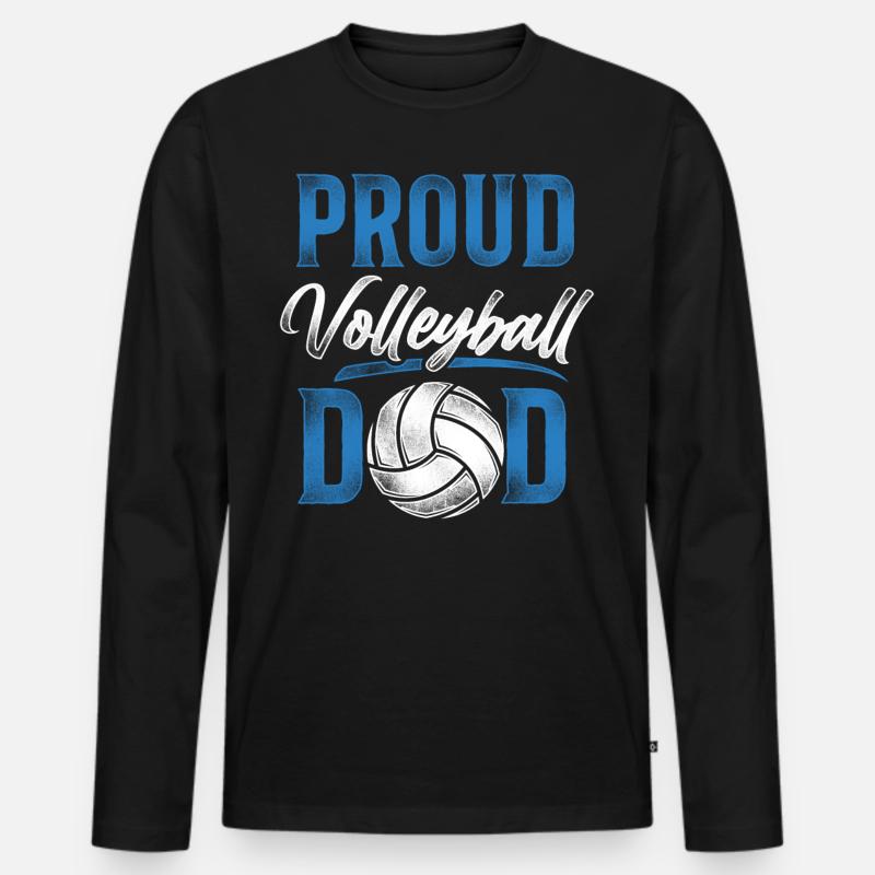 Volleyball Player Team Dad Father - Männer Premium Bio Langarmshirt - Schwarz
