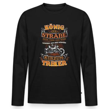 Legende auf Drei Rädern - Triker und Motortrike - Männer Premium Bio Langarmshirt - Schwarz - Vorne - Nico (187cm)