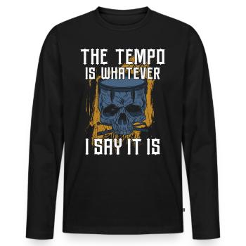 Batterie batteur Vintage The Tempo - T-shirt manches longues Premium bio Homme - noir - Devant - Nico (187cm)