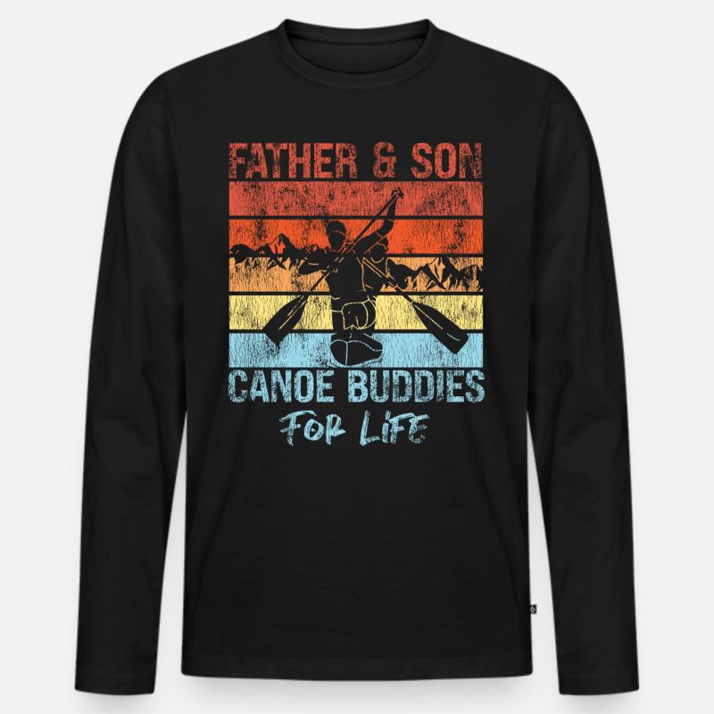 Sprint Canoe Canoeing Son Father - Männer Premium Bio Langarmshirt - Schwarz