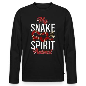 Serpent Serpent Mon Serpent Est Mon Serpent - T-shirt manches longues Premium bio Homme - noir - Devant - Nico (187cm)