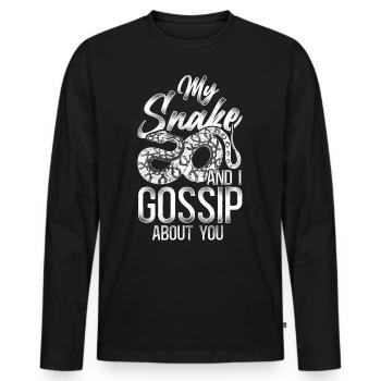 Serpent Serpent Vintage Mon Serpent Et - T-shirt manches longues Premium bio Homme - noir - Devant - Nico (187cm)