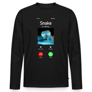 Serpent Serpent Téléphone Affichage Serpent - T-shirt manches longues Premium bio Homme - noir - Devant - Nico (187cm)