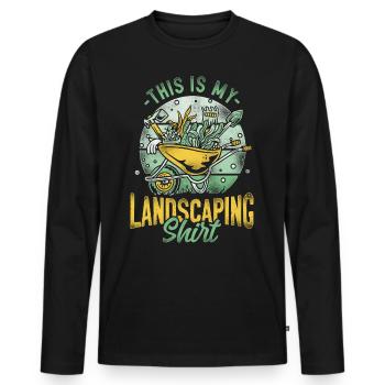 Landscaper Landscaping Landscape - Men's Premium Organic Long Sleeve Shirt - black - Front - Nico (187cm)