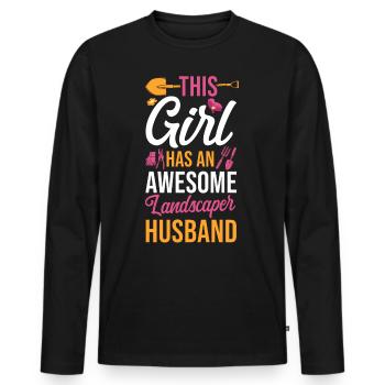 Landscaper Landscaping Landscape - Men's Premium Organic Long Sleeve Shirt - black - Front - Nico (187cm)