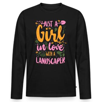 Landscaper Landscaping Landscape - Men's Premium Organic Long Sleeve Shirt - black - Front - Nico (187cm)