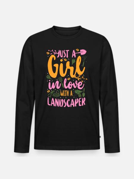 Landscaper Landscaping Landscape - Männer Premium Bio Langarmshirt - Schwarz
