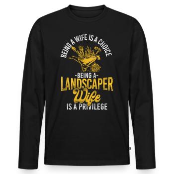 Landscaper Landscaping Landscape - Men's Premium Organic Long Sleeve Shirt - black - Front - Nico (187cm)