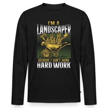 Landscaper Landscaping Landscape - Men's Premium Organic Long Sleeve Shirt - black - Front - Nico (187cm)