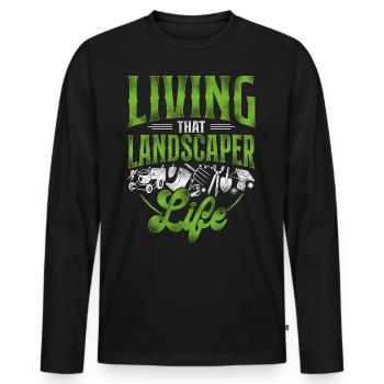 Landscaper Landscaping Landscape - Men's Premium Organic Long Sleeve Shirt - black - Front - Nico (187cm)