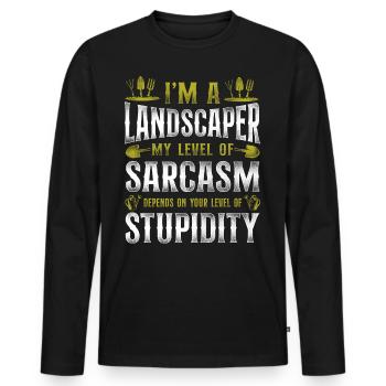 Landscaper Landscaping Landscape - Men's Premium Organic Long Sleeve Shirt - black - Front - Nico (187cm)