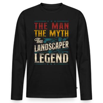 Landscaper Landscaping Landscape - Men's Premium Organic Long Sleeve Shirt - black - Front - Nico (187cm)