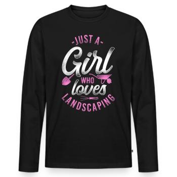 Landscaper Landscaping Landscape - Men's Premium Organic Long Sleeve Shirt - black - Front - Nico (187cm)