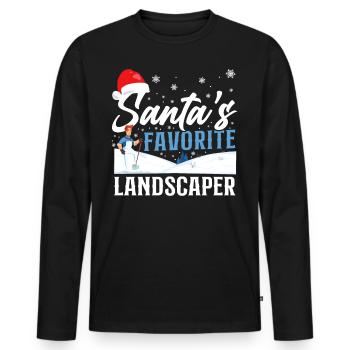 Landscaper Landscaping Landscape - Men's Premium Organic Long Sleeve Shirt - black - Front - Nico (187cm)