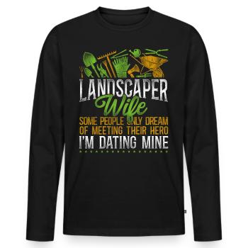 Landscaper Landscaping Landscape - Men's Premium Organic Long Sleeve Shirt - black - Front - Nico (187cm)