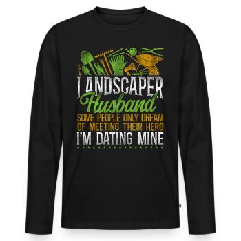 Landscaper Landscaping Landscape - Men's Premium Organic Long Sleeve Shirt - black - Front - Nico (187cm)