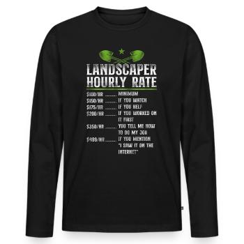 Landscaper Landscaping Landscape - Men's Premium Organic Long Sleeve Shirt - black - Front - Nico (187cm)
