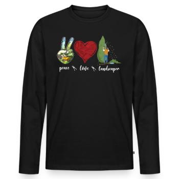 Landscaper Landscaping Landscape - Men's Premium Organic Long Sleeve Shirt - black - Front - Nico (187cm)