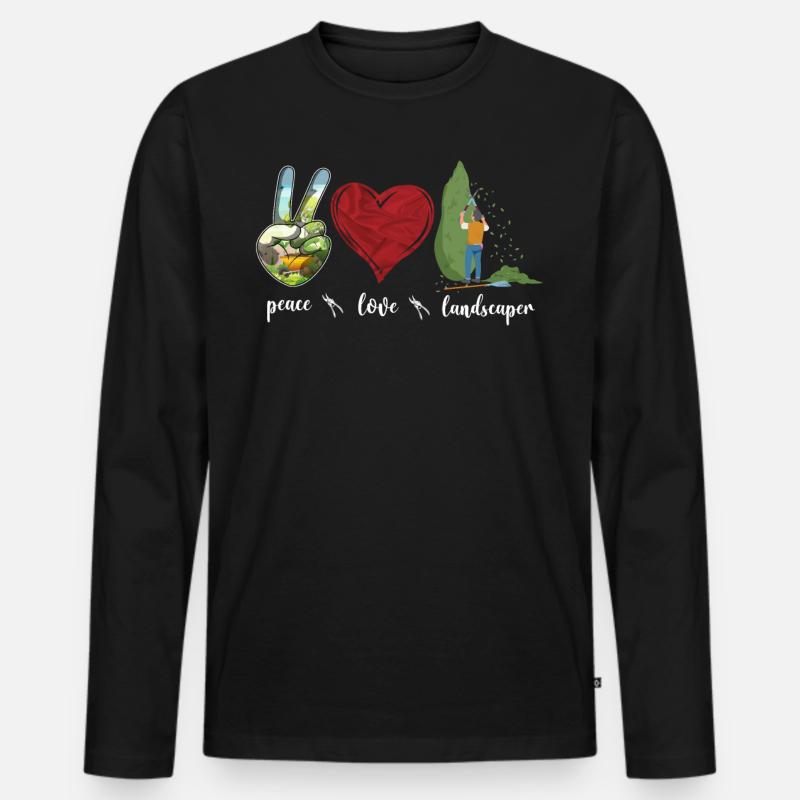 Landscaper Landscaping Landscape - Männer Premium Bio Langarmshirt - Schwarz