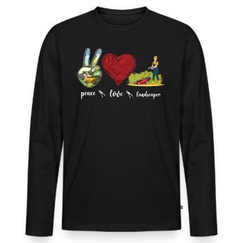 Landscaper Landscaping Landscape - Men's Premium Organic Long Sleeve Shirt - black - Front - Nico (187cm)