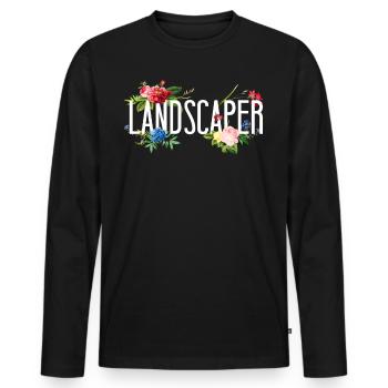 Landscaper Landscaping Landscape - Men's Premium Organic Long Sleeve Shirt - black - Front - Nico (187cm)