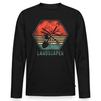 Landscaper Landscaping Landscape - Men's Premium Organic Long Sleeve Shirt - black - Front - Nico (187cm)