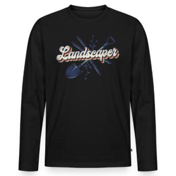 Landscaper Landscaping Landscape - Men's Premium Organic Long Sleeve Shirt - black - Front - Nico (187cm)