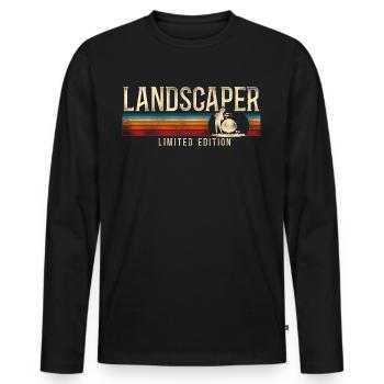 Landscaper Landscaping Landscape - Men's Premium Organic Long Sleeve Shirt - black - Front - Nico (187cm)
