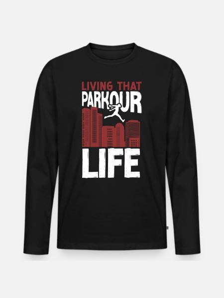 Parkour Free Running Traceur - Men's Premium Organic Long Sleeve Shirt - black