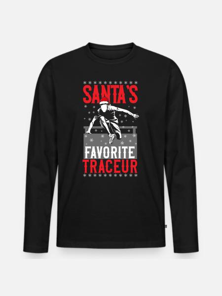 Parkour Free Running Traceur - Men's Premium Organic Long Sleeve Shirt - black