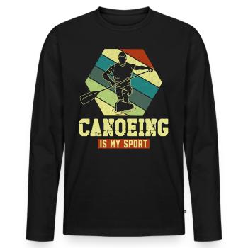 Canoe Canoeing Racing Canoe - Men's Premium Organic Long Sleeve Shirt - black - Front - Nico (187cm)
