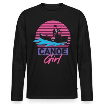 Canoe Canoeing Girl Retro Canoe - Men's Premium Organic Long Sleeve Shirt - black - Front - Nico (187cm)