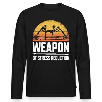Archery Bow Archer Retro Vintage - Männer Premium Bio Langarmshirt - Schwarz - Vorne - Nico (187cm)