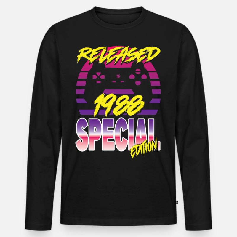 Released 1988 Special Edition - Männer Premium Bio Langarmshirt - Schwarz
