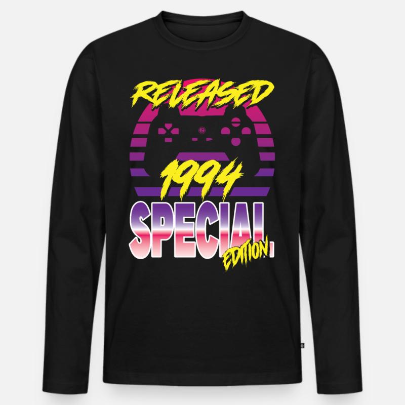 Released 1994 Special Edition - Männer Premium Bio Langarmshirt - Schwarz