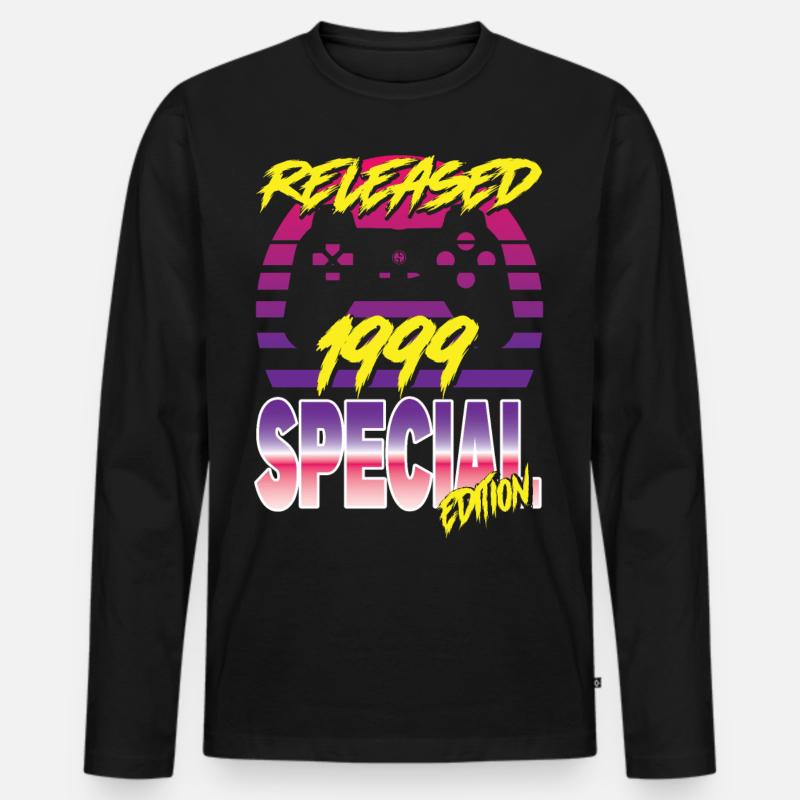 Released 1999 Special Edition - Männer Premium Bio Langarmshirt - Schwarz