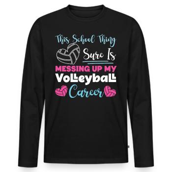 Équipe de volley-ball cette école - T-shirt manches longues Premium bio Homme - noir - Devant - Nico (187cm)