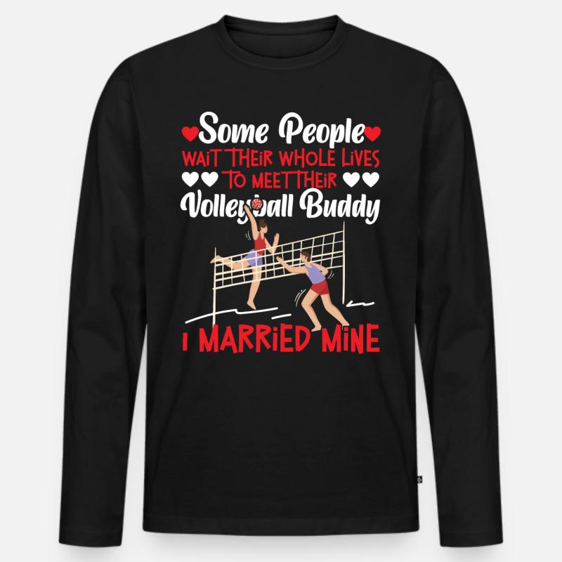 Volleyball Player Team Husband - Männer Premium Bio Langarmshirt - Schwarz