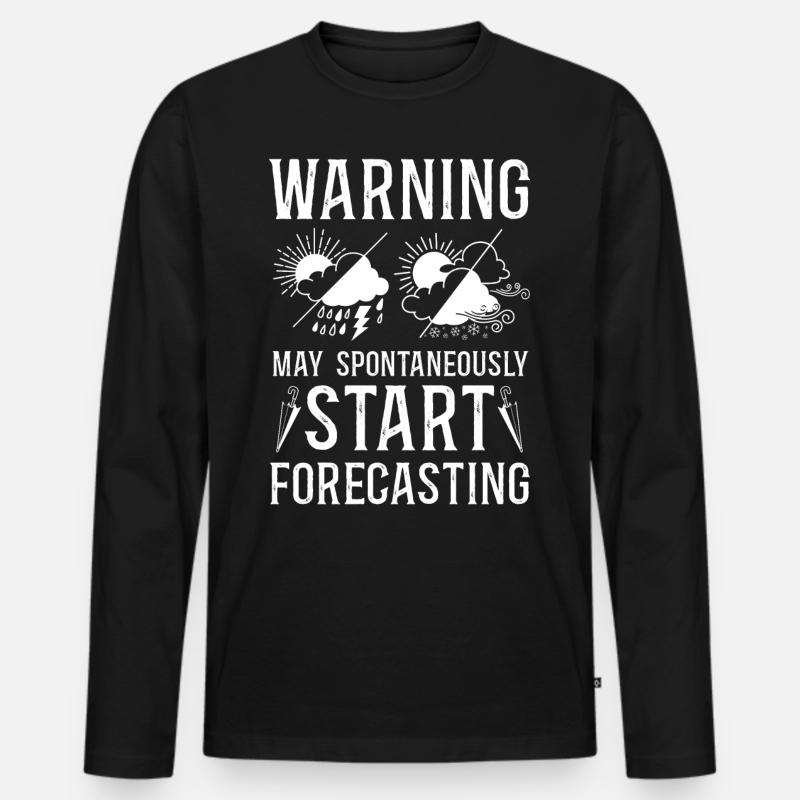 Meteorologist Weather Forecast - Männer Premium Bio Langarmshirt - Schwarz