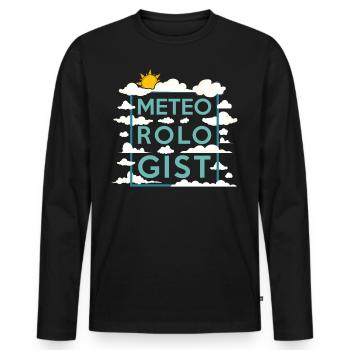 Météorologue Prévisions météorologiques - T-shirt manches longues Premium bio Homme - noir - Devant - Nico (187cm)
