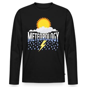 Météorologue Prévisions météorologiques - T-shirt manches longues Premium bio Homme - noir - Devant - Nico (187cm)