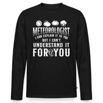 Météorologue Prévisions météorologiques - T-shirt manches longues Premium bio Homme - noir - Devant - Nico (187cm)