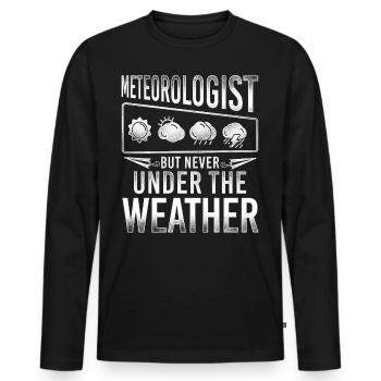 Météorologue Prévisions météorologiques - T-shirt manches longues Premium bio Homme - noir - Devant - Nico (187cm)