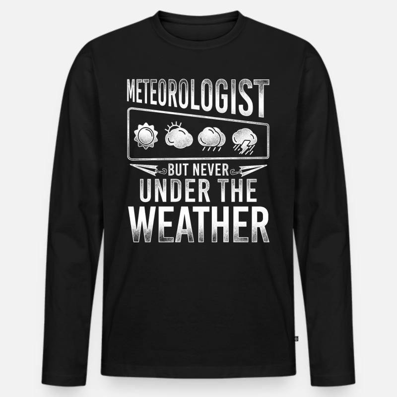 Meteorologist Weather Forecast - Männer Premium Bio Langarmshirt - Schwarz