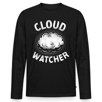 Météorologue Prévisions météorologiques - T-shirt manches longues Premium bio Homme - noir - Devant - Nico (187cm)